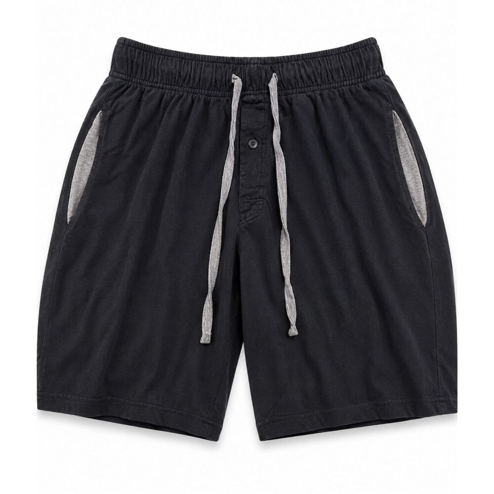 Hanes X-Temp Men Black Jersey Knit Lounge Shorts Drawstring Sleep Pockets Size S